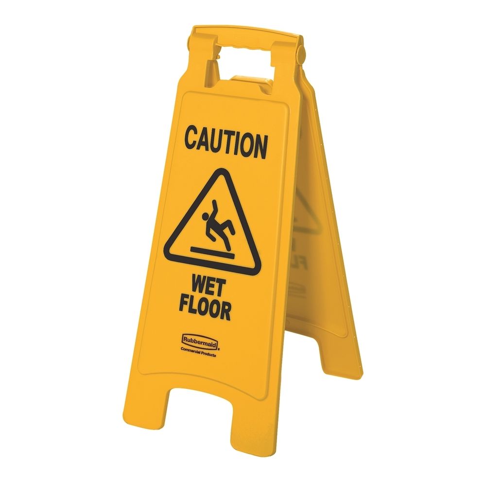 Rubbermaid 26 Inch "Caution Wet Floor Sign" 2-Sided, Yellow